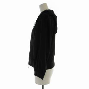 TO BE CHIC ジップアップパーカー フーディー フード フリル ハートモチーフ 長袖 40 L 黒 ブラック