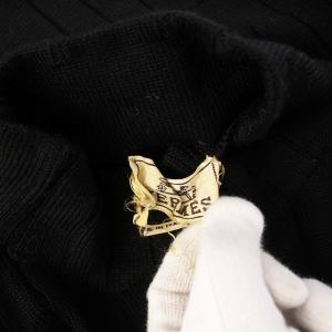 HERMES ニット セーター 長袖 ボトルネック カシミヤ混 S 黒 ブラック /KH