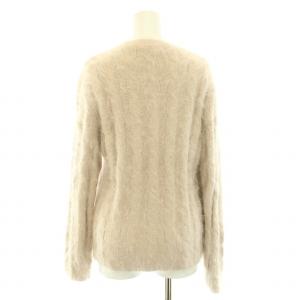 GUCCI ニット セーター クルーネック 長袖 ケーブル編み 薄手 シャギーニット アンゴラ S ベージュ