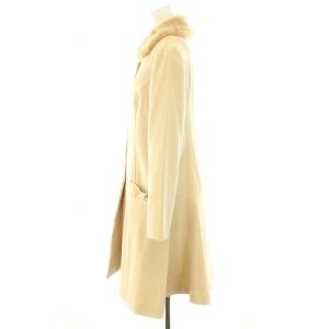 TOCCA ステンカラーコート アウター ミドル フェイクファー リボン ライナー付き ウール 6 XL ベージュ