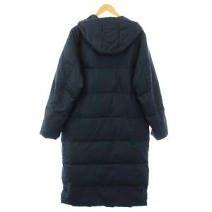 adidas CLIMAPROOF ダウンコート ベンチコート ジップアップ アウター ロング L 紺 ネイビー O36278