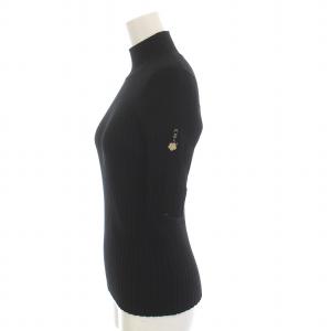 M'S GRACY 24SS セーター リブ ニット ハイネック 半袖 38 M 黒 ブラック /YM