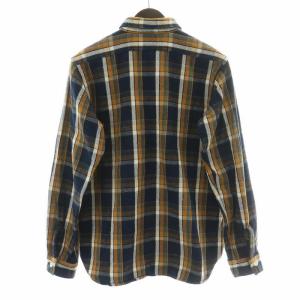 WAREHOUSE フランネルシャツ チェック柄 M ネイビー イエロー