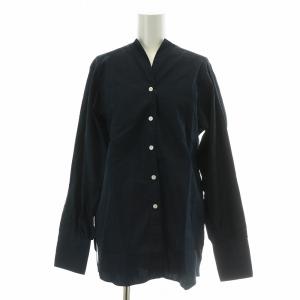 DISEGNATA DA MUNE シャツ ブラウス 長袖 スキッパー 無地 40 L 紺 ネイビー タグ付き