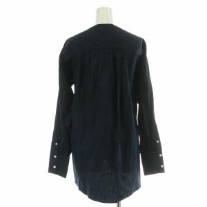 Finamore DISEGNATA DA MUNE シャツ ブラウス 長袖 スキッパー 無地 40 L 紺 ネイビー タグ付き