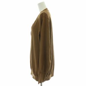 Deuxieme Classe コットンシルクVネックカーディガン ニット 長袖 薄手 無地 F 茶 ブラウン 20080560008310