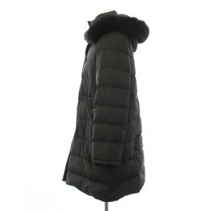IENA 18AW ダウンコート ロング フード フォックスファー ジップアップ 38 M 黒 ブラック 18020900601030