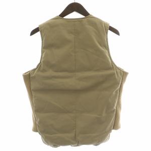 WAREHOUSE スカイライナー W.H DOWN 日の出タグ ダウンベスト ジャケット アウター ショート丈 ウール混 36 S ベージュ