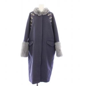 Mandarin Cocoon Coat コクーンコート スタンドカラー ロング 刺繍 アウター ファー