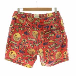 Deus Ex Machina ショートパンツ ハーフ イージー 総柄 S 赤 レッド