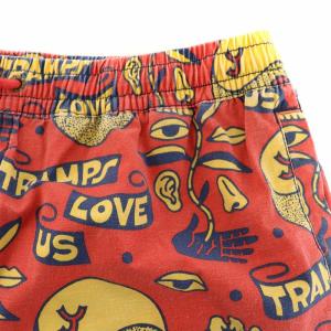 Deus Ex Machina ショートパンツ ハーフ イージー 総柄 S 赤 レッド