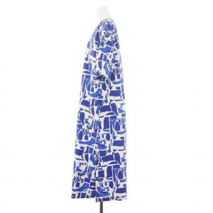 MACKINTOSH PHILOSOPHY MACKINTOSHPHILOSOPHY ワンピース ロング 半袖 スキッパー 総柄 コットン 2 M 青 白 ブルー ホワイト /KH