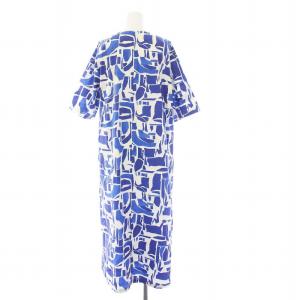 MACKINTOSH PHILOSOPHY MACKINTOSHPHILOSOPHY ワンピース ロング 半袖 スキッパー 総柄 コットン 2 M 青 白 ブルー ホワイト /KH