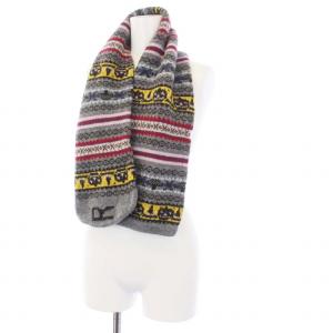 ニットマフラー 総柄 グレー /KH