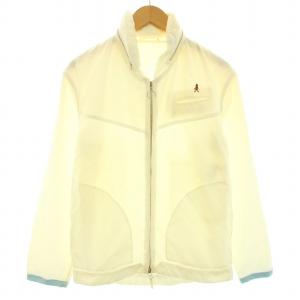 アンド & ジップアップジャケット ブルゾン アウター フード くま刺繍 3 M-L 白 ホワイト