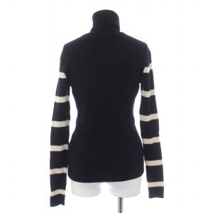 RALPH LAUREN ニット セーター 長袖 タートルネック リブ ロゴ ウール M 黒 ブラック