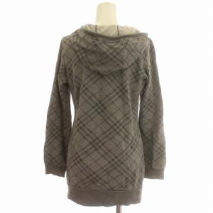 BURBERRY BLUE LABEL パーカー スウェット チェック プルオーバー 長袖 38 M グレー
