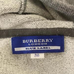 BURBERRY BLUE LABEL パーカー スウェット チェック プルオーバー 長袖 38 M グレー