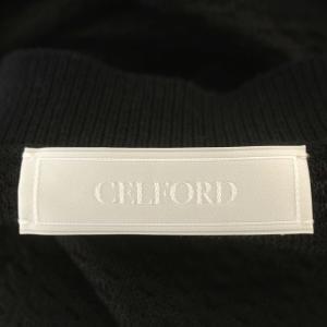 CELFORD 23SS シアーニットプルオーバー 半袖 ニット カットソー パフスリーブ F 黒 ブラック /G