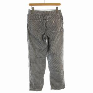 MHL. テーパードパンツ ストライプ 麻混 2 M 青 ブルー