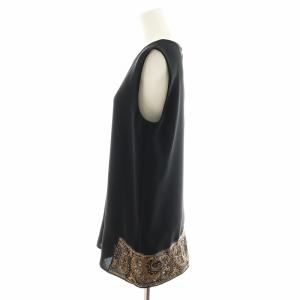 Y's ヨウジヤマモト シャツ ブラウス ノースリーブ 刺繍 スパンコール 絹 シルク 2 S 黒 ブラック /AN36