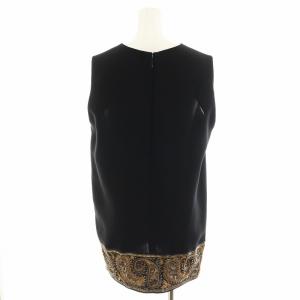 Y's ヨウジヤマモト シャツ ブラウス ノースリーブ 刺繍 スパンコール 絹 シルク 2 S 黒 ブラック /AN36