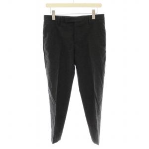ウールスリムスラックス パンツ ジップフライ カシミヤ混 44 チャコールグレー 329957 Y820J