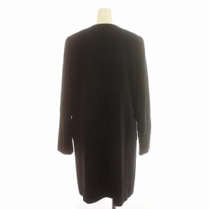 Theory ノーカラーコート カシミヤ コート 比翼ボタン M 黒 ブラック