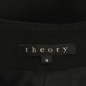 Theory ノーカラーコート カシミヤ コート 比翼ボタン M 黒 ブラック