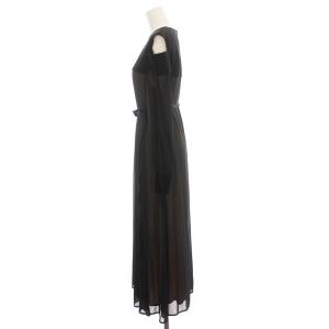 Ameri VINTAGE 20AW TOP COVER SHEER DRESS トップ カバー シアー ドレス ワンピース ロング 長袖 S 黒 02020550900