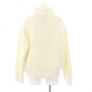 SEVEN TEN by MIHO KAWAHITO パールネックタートルニット セーター 長袖 ウール クロップド丈 S アイボリー 5A206 /KH