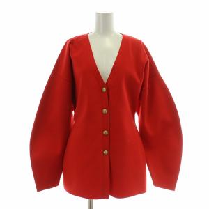 ウエストシェイプカーディガン ストレッチ 長袖 Vネック F 赤 レッド GGZ1032205A0012
