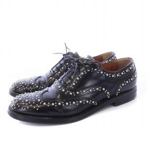 BURWOOD MET レースアップシューズ ウイングチップ メダリオン レザー 36 23cm 黒 ブラック