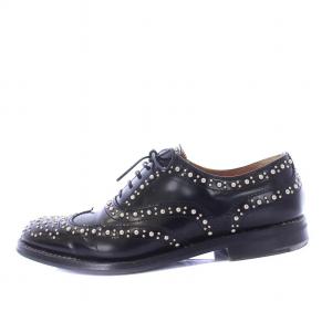 Church's BURWOOD MET レースアップシューズ ウイングチップ メダリオン レザー 36 23cm 黒 ブラック