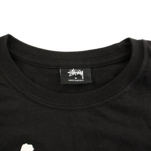 STUSSY WORLD TOUR L/S TEE Tシャツ カットソー 長袖 ロゴプリント S 黒 ブラック 白 ホワイト