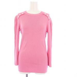 PEARL ROUND NECK TOP ニット セーター 長袖 36 ピンク BD2111-1B-47