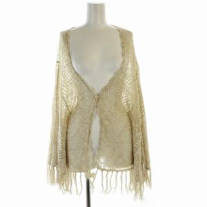 ポンチョ ニット ジャケット 麻 リネン混 0 XS ベージュ