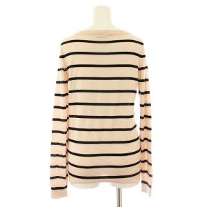 DOLCE&GABBANA FR017Z ニット カットソー 長袖 花柄刺繍 ボーダー カシミヤ シルク混 36 ピンク 黒 ブラック