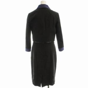 PAULE KA アンサンブル ノースリーブワンピース リネン混 ジャケット 36 黒 ブラック /EE