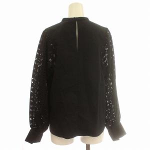 TODAYFUL 22AW Lacesleeve Cotton Blouse レース シャツ ブラウス 長袖 パフスリーブ F 黒 ブラック