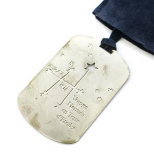 HERMES 星を巡る旅行 チョーカー ネックレス ペンダント スエード シルバーカラー 紺 ネイビー アクセサリー