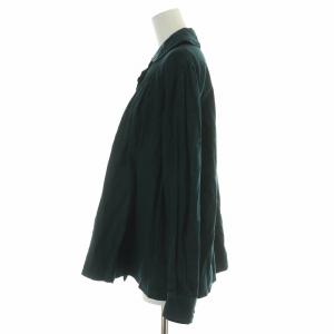 ARTS&SCIENCE シャツ ブラウス 長袖 丸襟 ラウンドカラー 無地 1 S 緑 グリーン