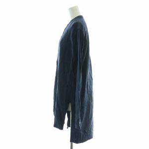 GASA Pero バンドカラーシャツ ブラウス チュニック丈 長袖 40 L 紺 ネイビー