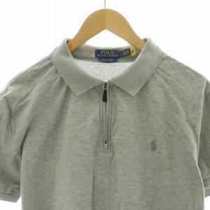 POLO RALPH LAUREN ポロシャツ 半袖 ハーフジップ ポニー ロゴ刺繍 LG グレー