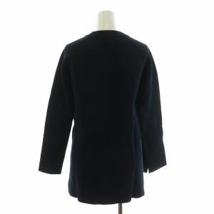 ADORE ニット カットソー サイドスリット 長袖 プルオーバー クルーネック 38 M 紺 ネイビー