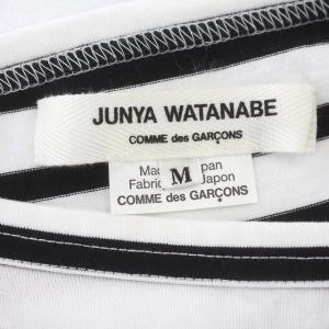 JUNYA WATANABE ギャルソン AD2017 変形 Tシャツ ボーダー カットソー 半袖 M 黒 白