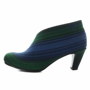 FOLD MID ブーティ ヒール 38 24.0cm 24.5cm 青 ブルー 緑 グリーン /AN2