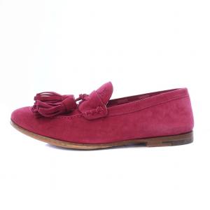 LOUIS VUITTON タッセルローファー モカシン スエード ローヒール 5 24.5cm ピンク /KH D