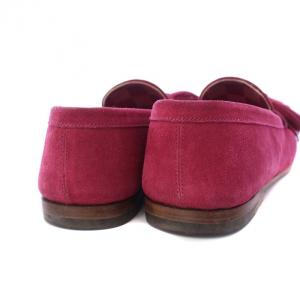 LOUIS VUITTON タッセルローファー モカシン スエード ローヒール 5 24.5cm ピンク /KH D