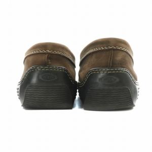 TOD'S ローファー スリッポン スエード スクエアトゥ 5.5 24.5cm 茶 ブラウン